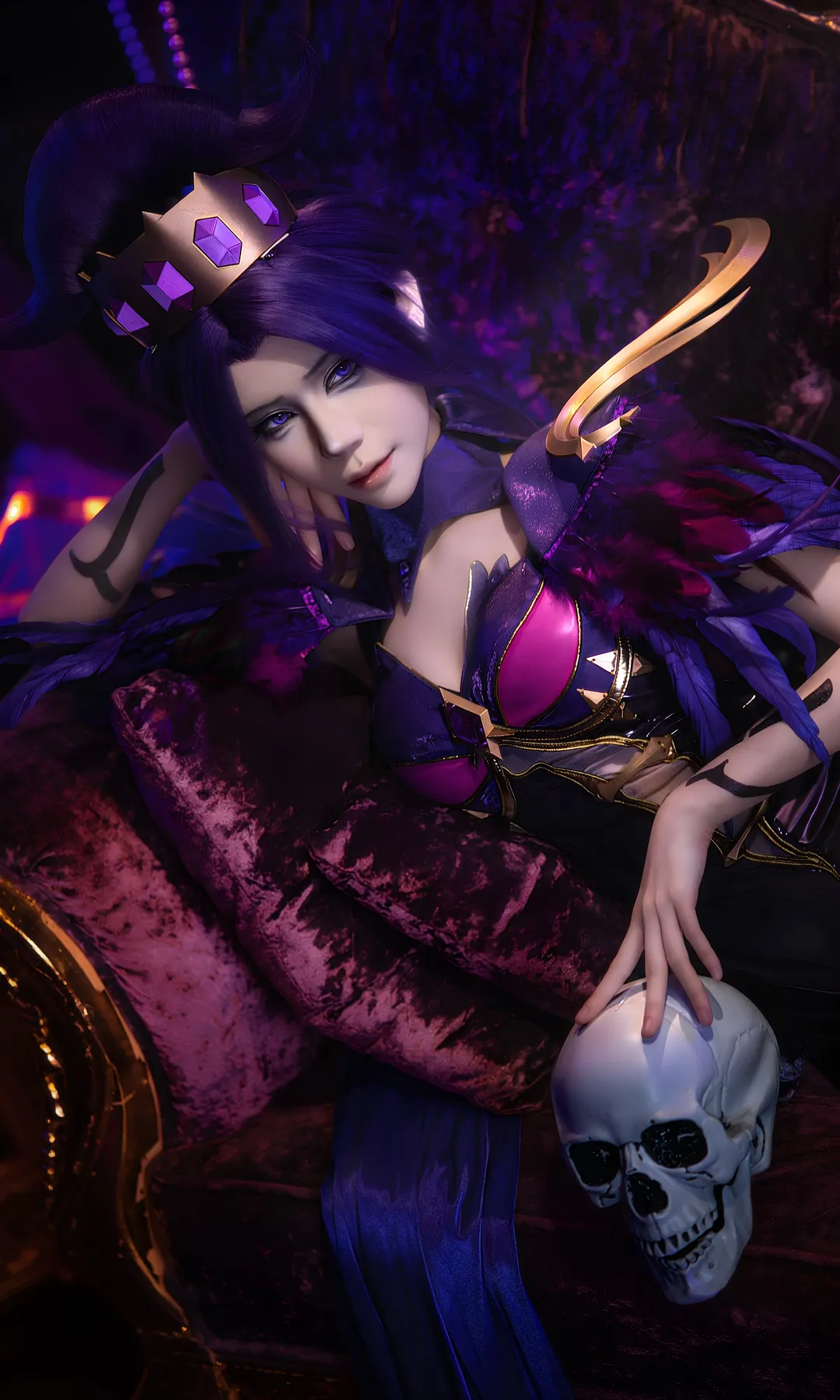 【羋月cos】王者榮耀暗黑女王降臨，紅酒杯與骷髏的華麗碰撞 - 第 3 張
