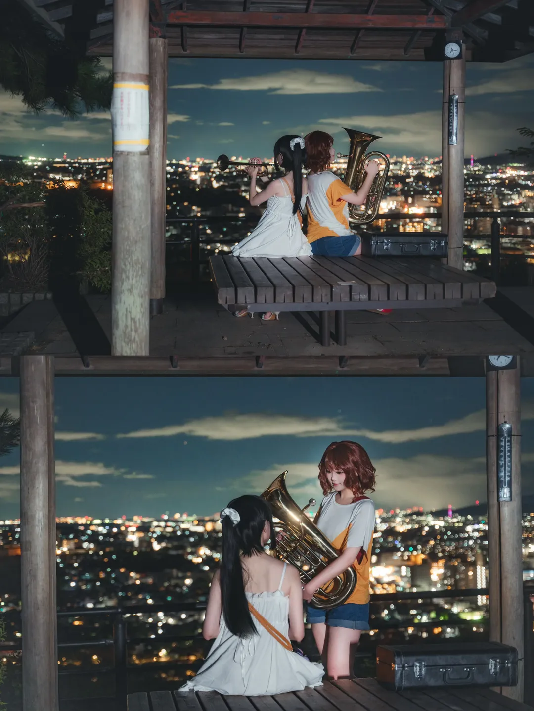 【黄前久美子cos】大吉山夜景下与高坂丽奈的圣地巡礼 - 第 1 张