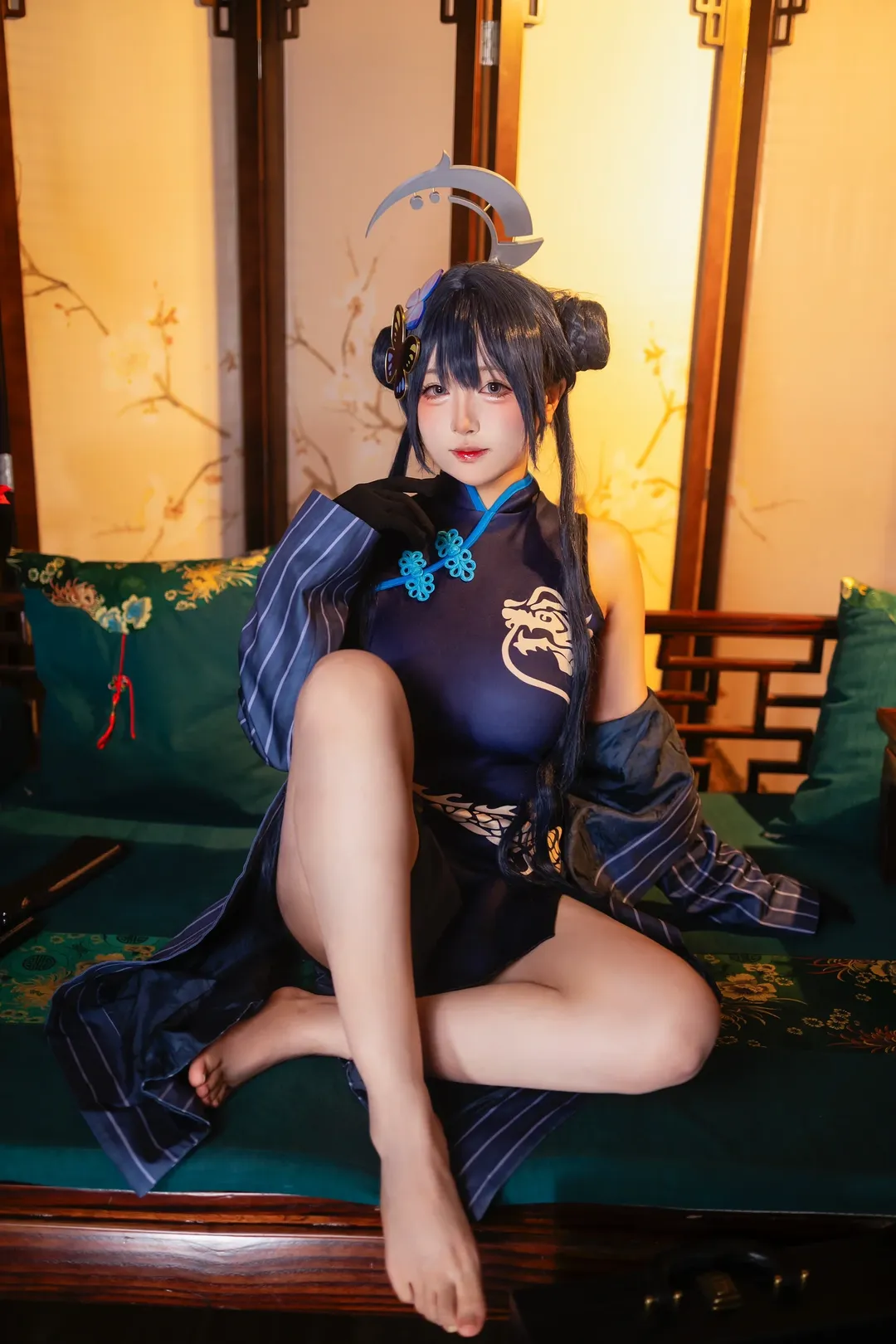 【妃咲cos】碧蓝档案旗袍造型，中式复古的拍摄体验 - 第 1 张