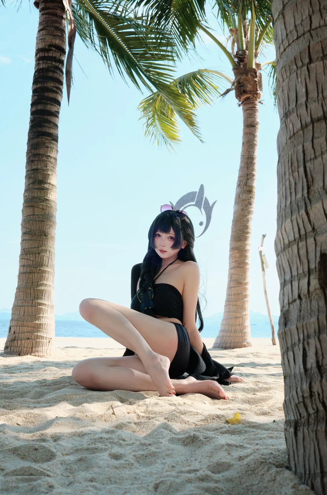 【妃咲cos】蔚蓝档案妃咲海边水着正片 - 第 2 张