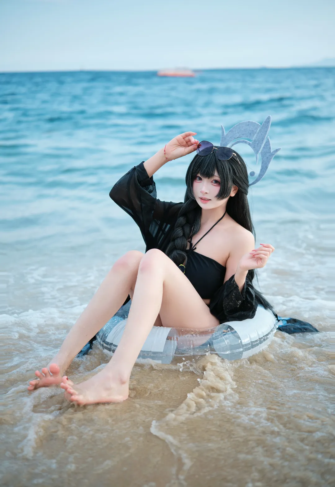 【妃咲cos】蔚蓝档案妃咲海边水着正片 - 第 3 张