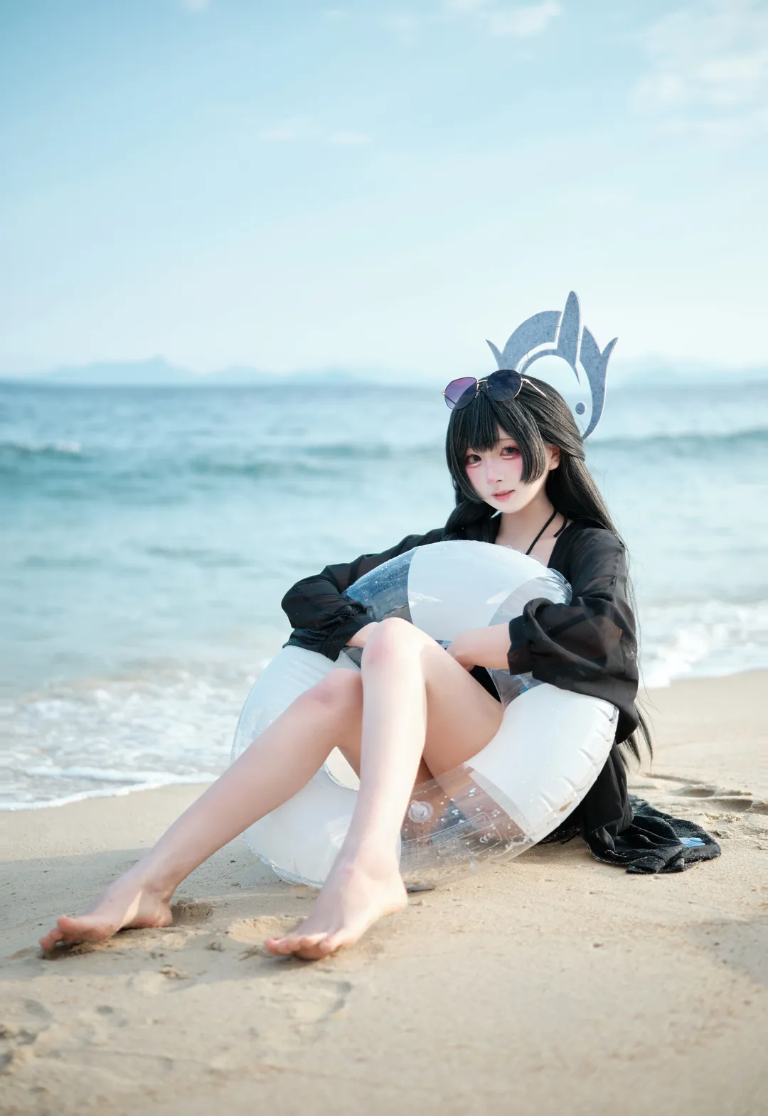 【妃咲cos】蔚蓝档案妃咲海边水着正片 - 第 4 张