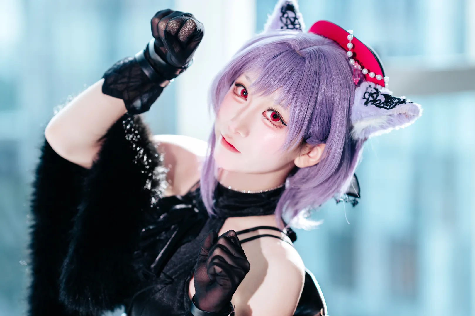 【祐天寺若麦cos】漫展上的黑粉配色摇滚猫猫 - 第 10 张