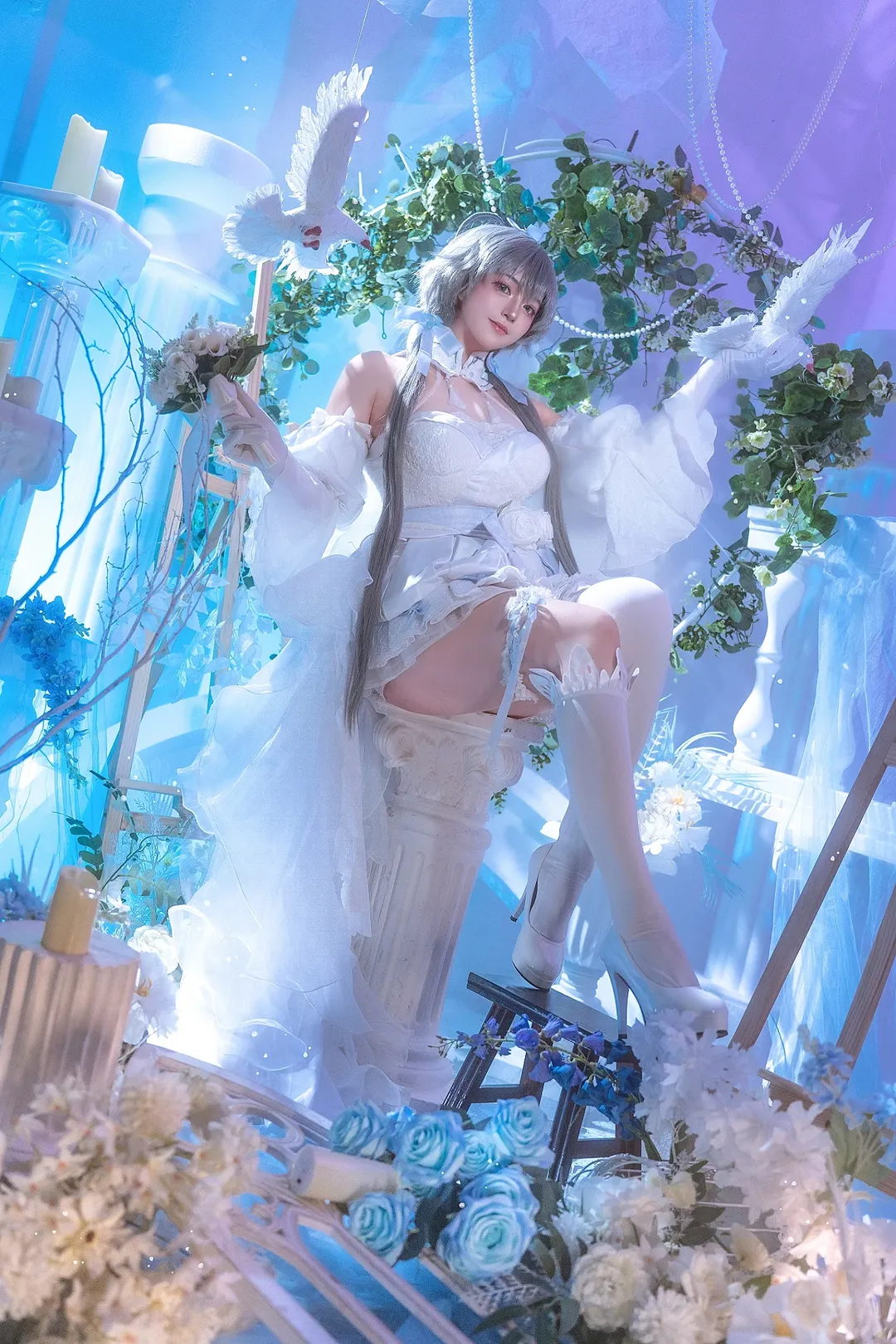 【洛天依cos】花嫁造型的梦幻氛围感拍摄 - 第 1 张