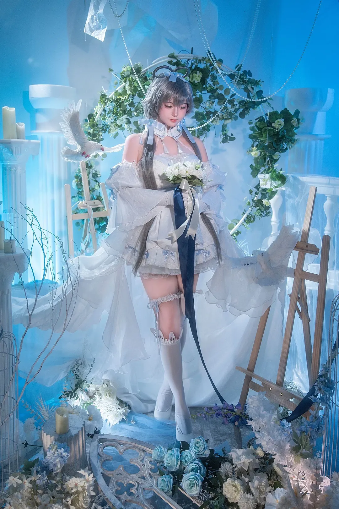 【洛天依cos】一袭白纱花嫁，定格清冷梦幻的浪漫 - 第 1 张