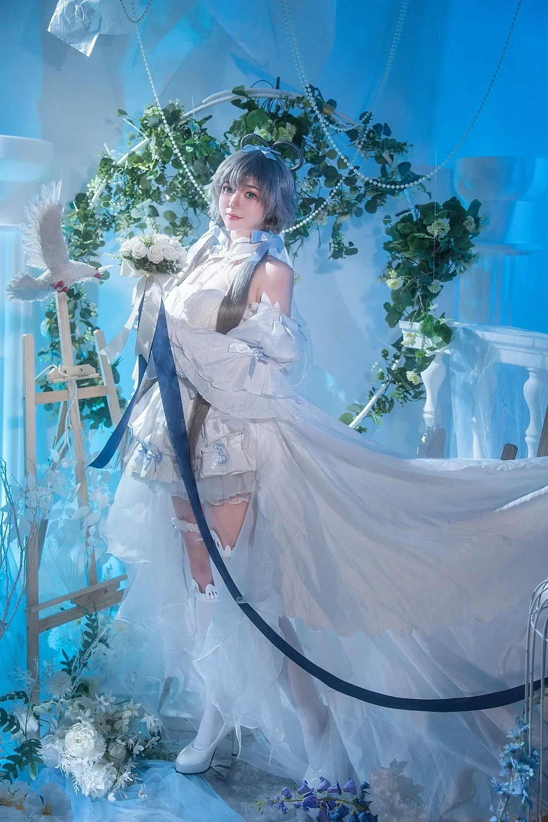【洛天依cos】一袭白纱花嫁，定格清冷梦幻的浪漫 - 第 3 张
