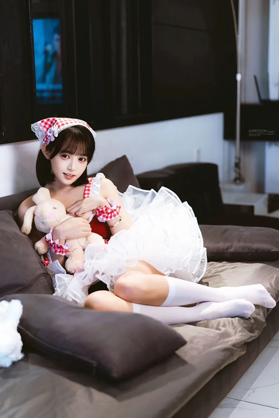 红白格子厨娘装，日系元气感写真拍摄记录 - 第 3 张