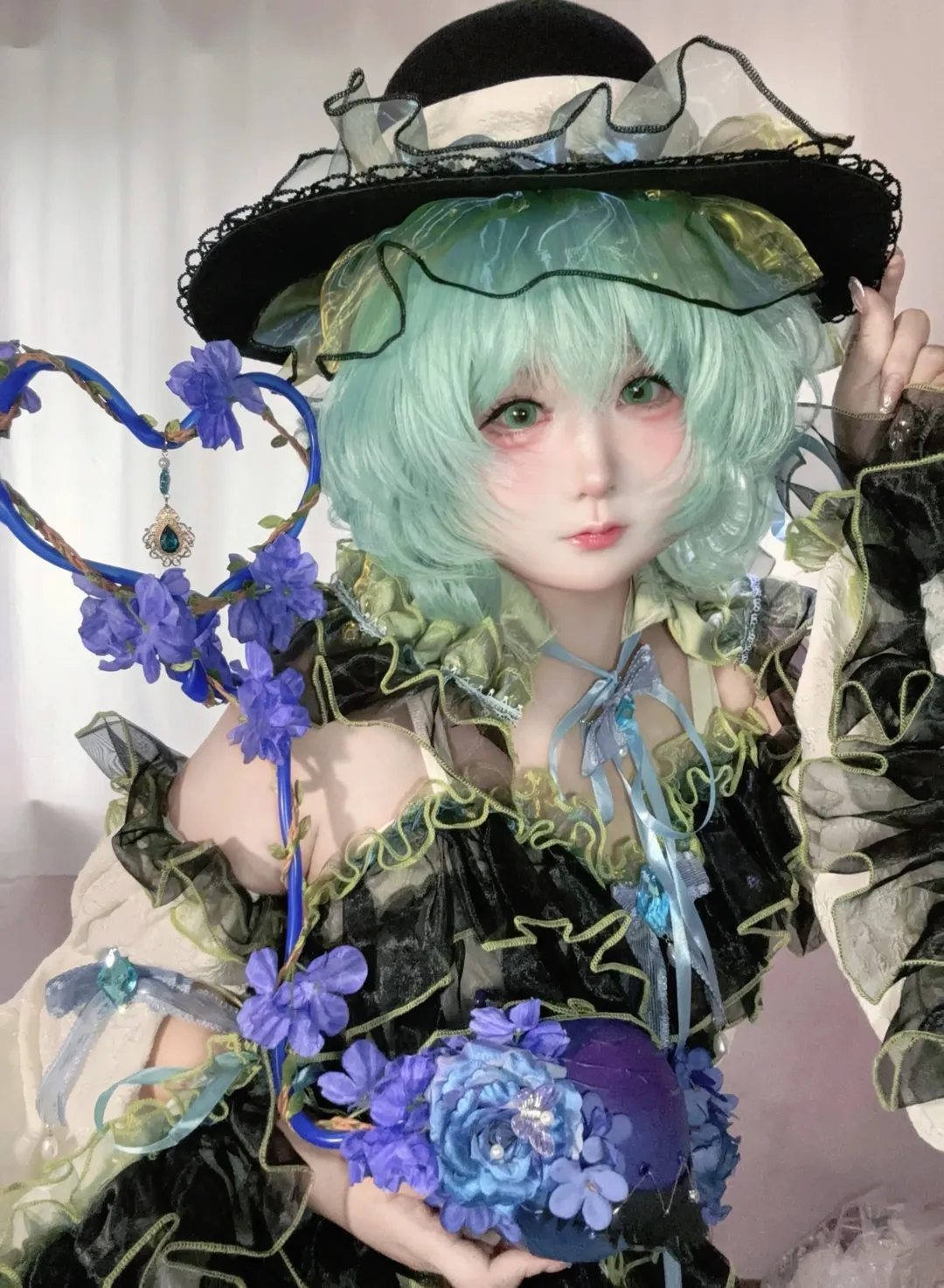 【古明地恋cos】东方project 绿发与蓝花的华丽幻想 - 第 2 张