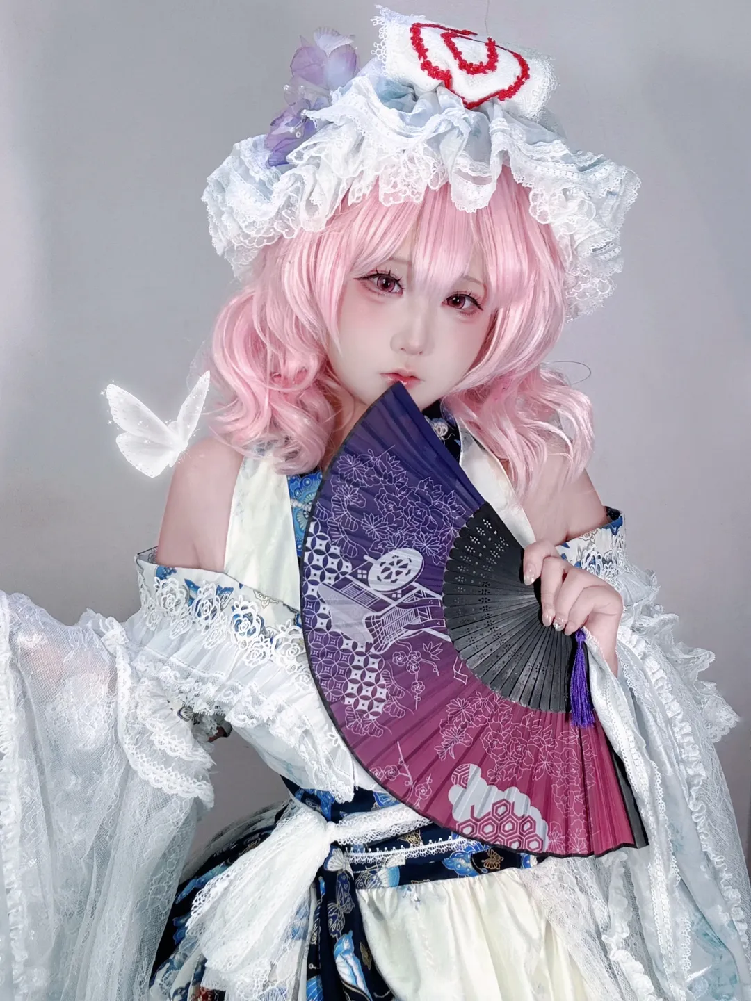 【西行寺幽幽子cos】东方project中的华丽优雅和风试穿 - 第 2 张
