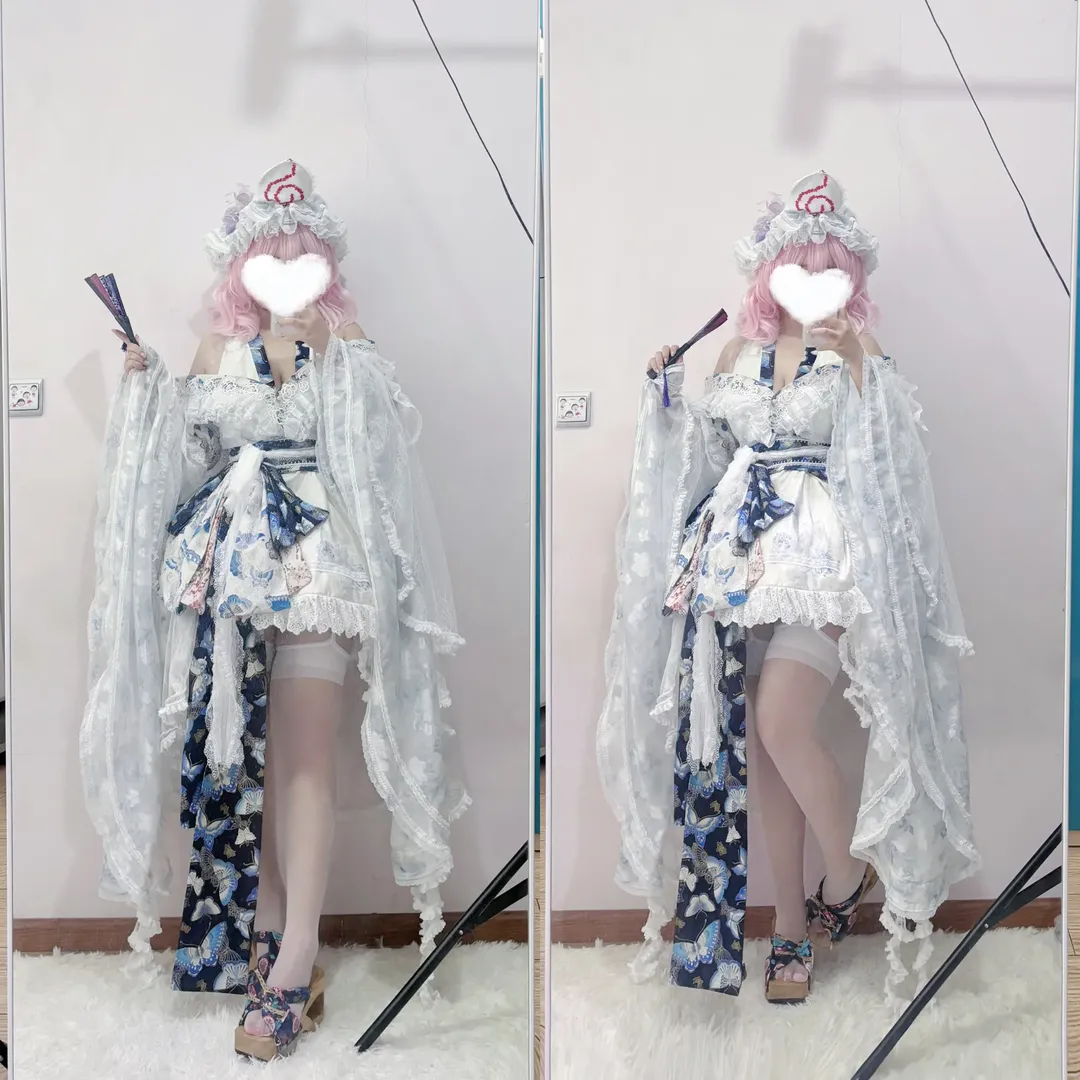 【西行寺幽幽子cos】东方project中的华丽优雅和风试穿 - 第 3 张