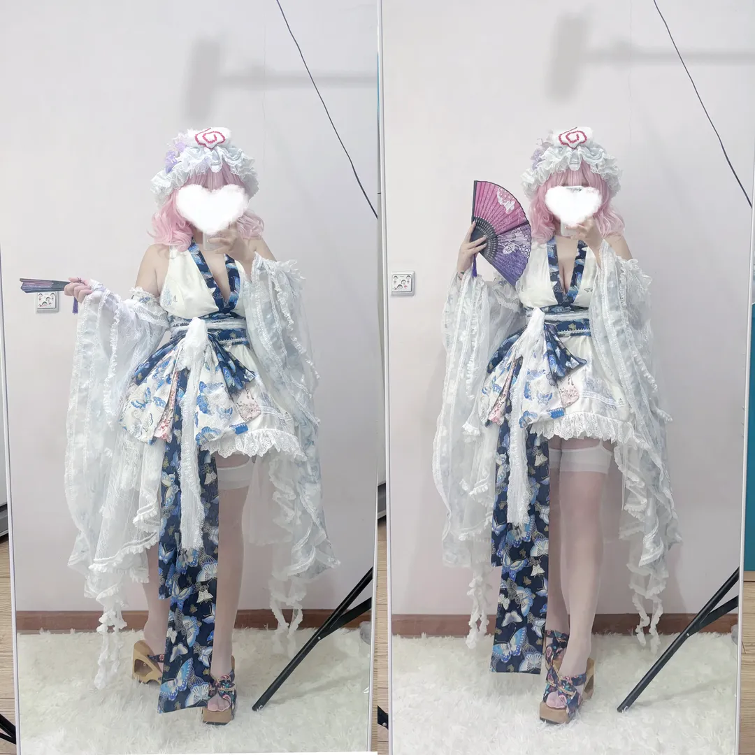 【西行寺幽幽子cos】东方project中的华丽优雅和风试穿 - 第 4 张