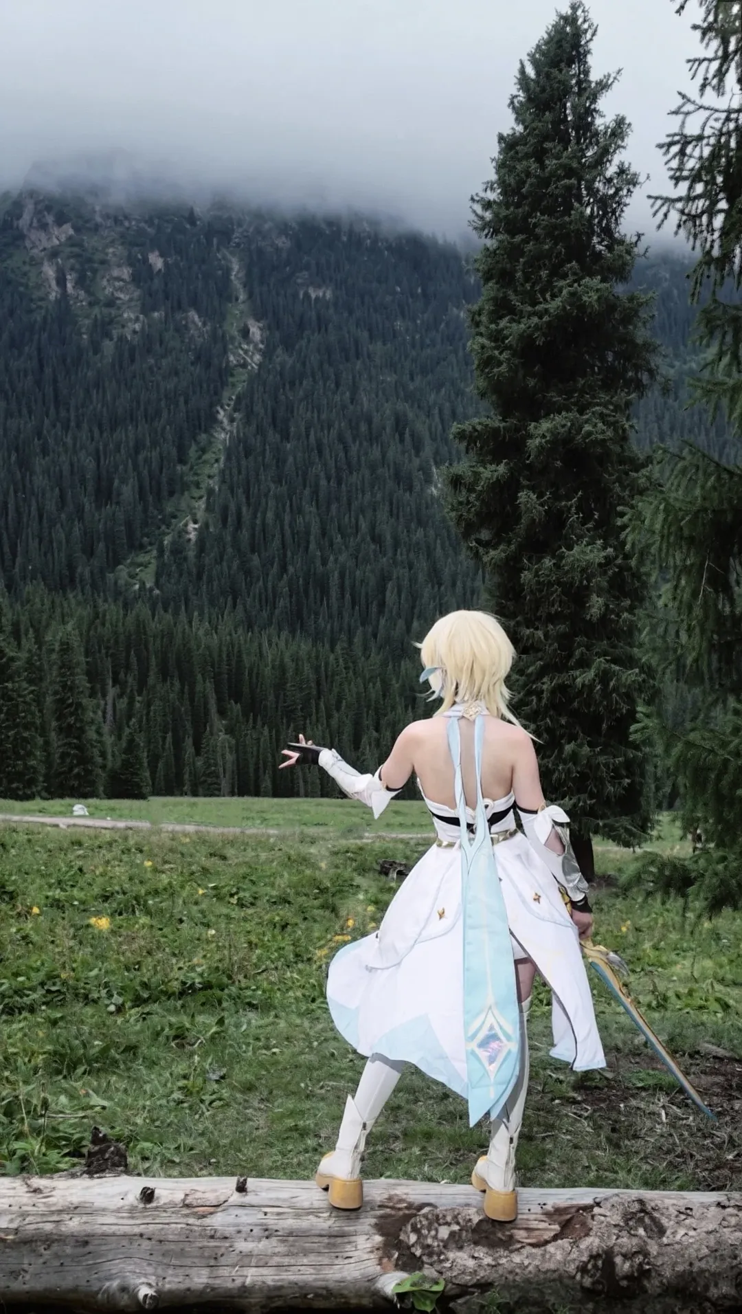 【荧cos】原神旅行者荧的雨天高山草甸记录