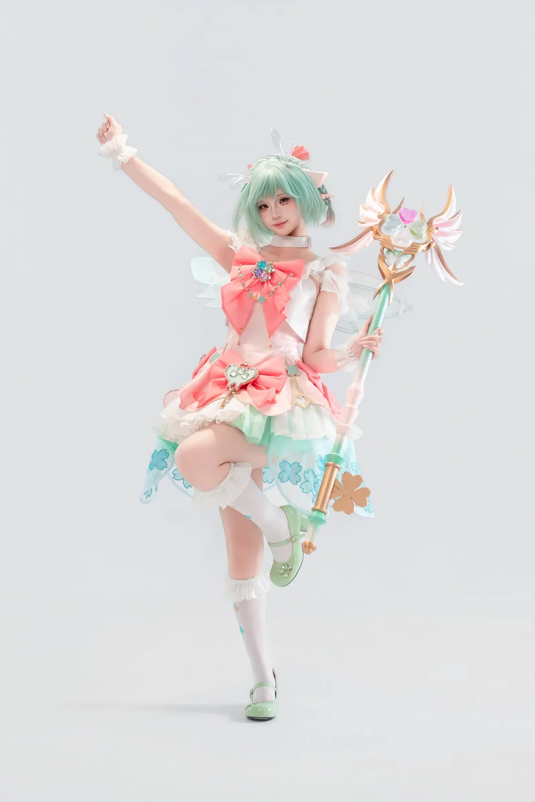 【瑤cos】王者榮耀時之祈願的春日童話感，白絲呈現的輕盈姿態