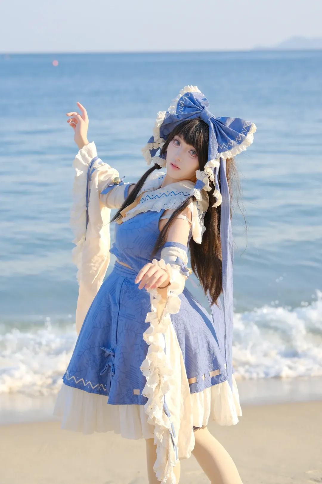 【博丽灵梦cos】东方Project青灵梦海边正片分享 - 第 2 张