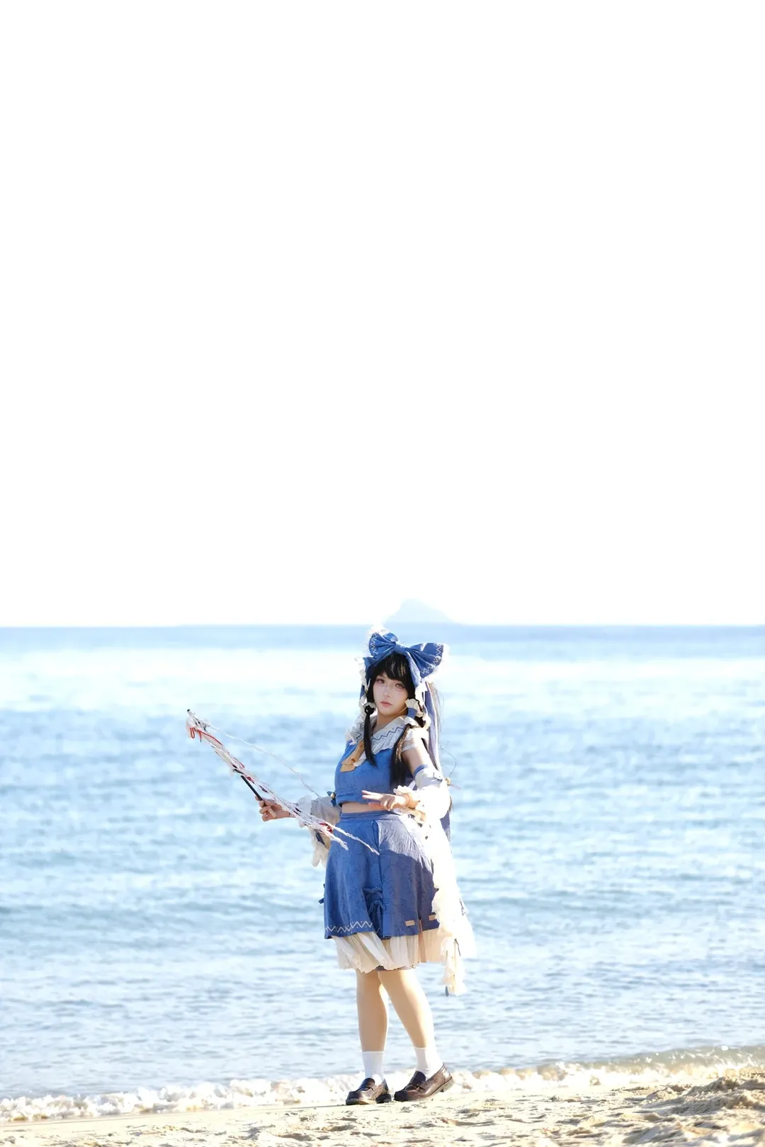 【博丽灵梦cos】东方Project青灵梦海边正片分享 - 第 5 张