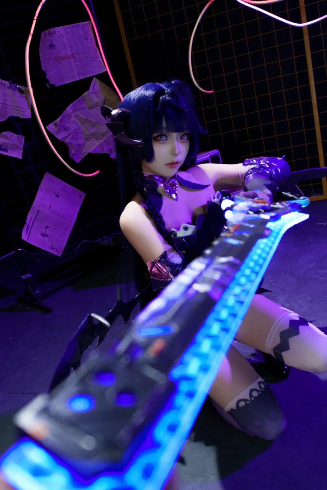 【雷电芽衣cos】崩坏3赛博魅魔风，冷门皮的独特魅力 - 第 3 张