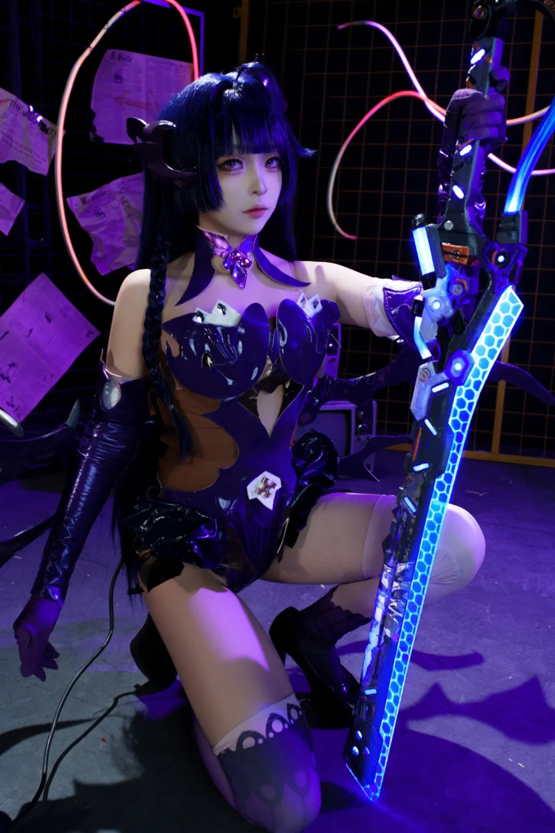 【雷电芽衣cos】崩坏3赛博魅魔风，冷门皮的独特魅力 - 第 4 张