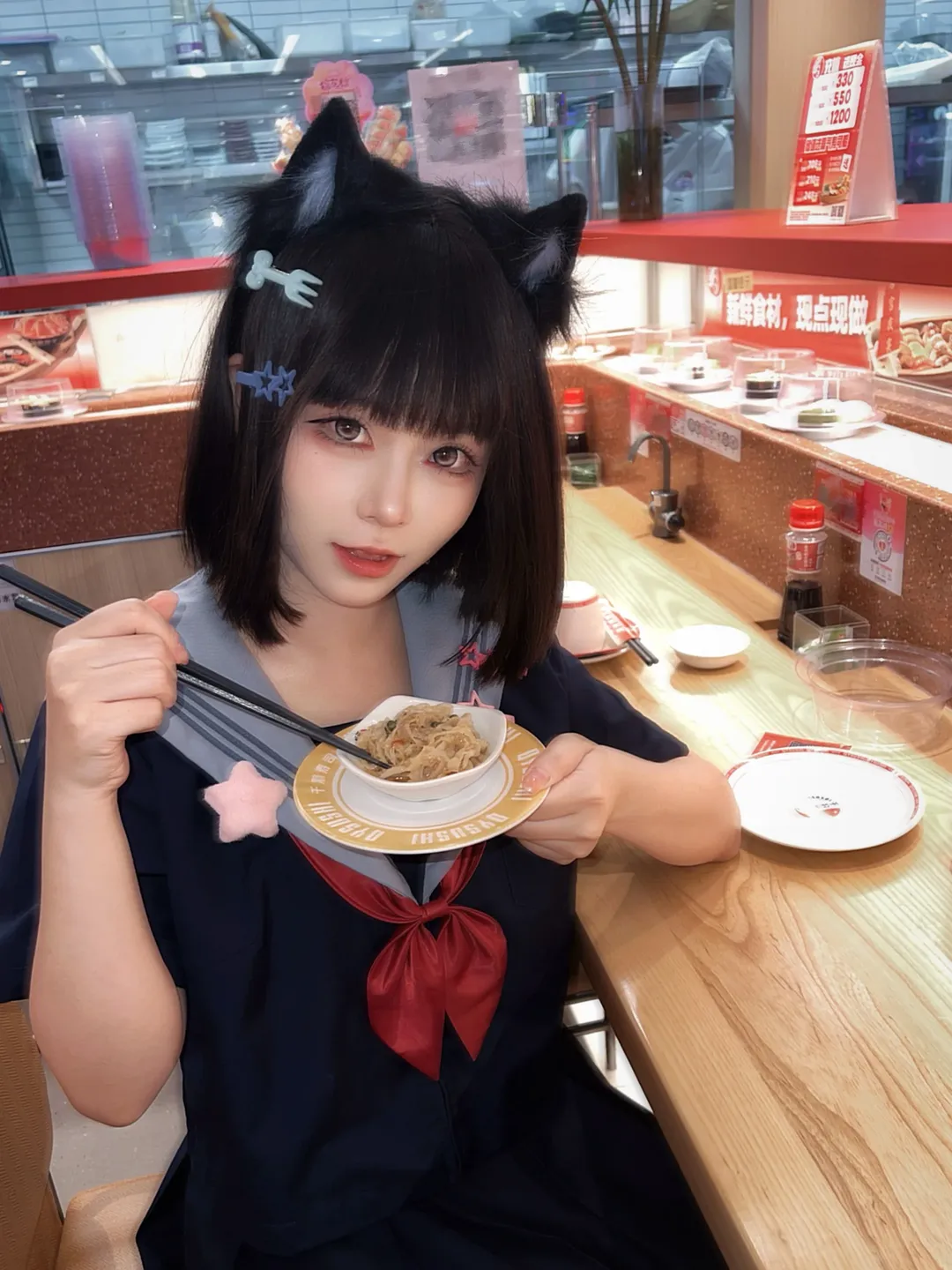 猫耳JK打卡回转寿司，干饭人的日常记录 - 第 1 张