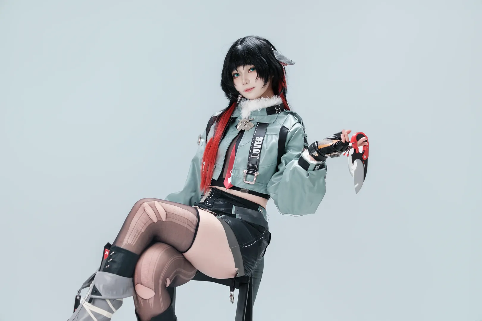 【简杜cos】绝区零薄荷绿夹克与红黑挑染的视觉记录 - 第 4 张