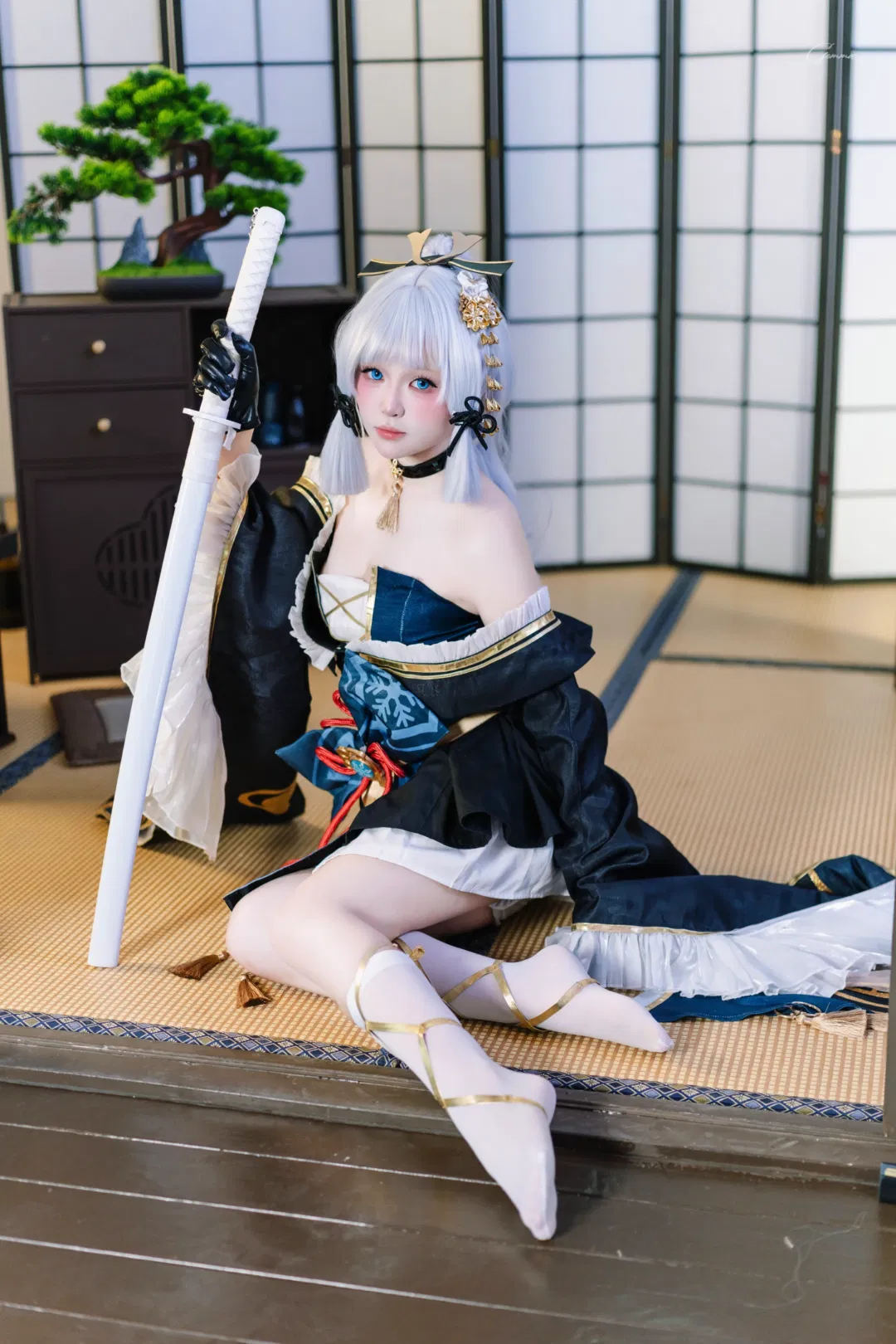 【神里绫华cos】霜刃生贺，稻妻和风写真 - 第 1 张