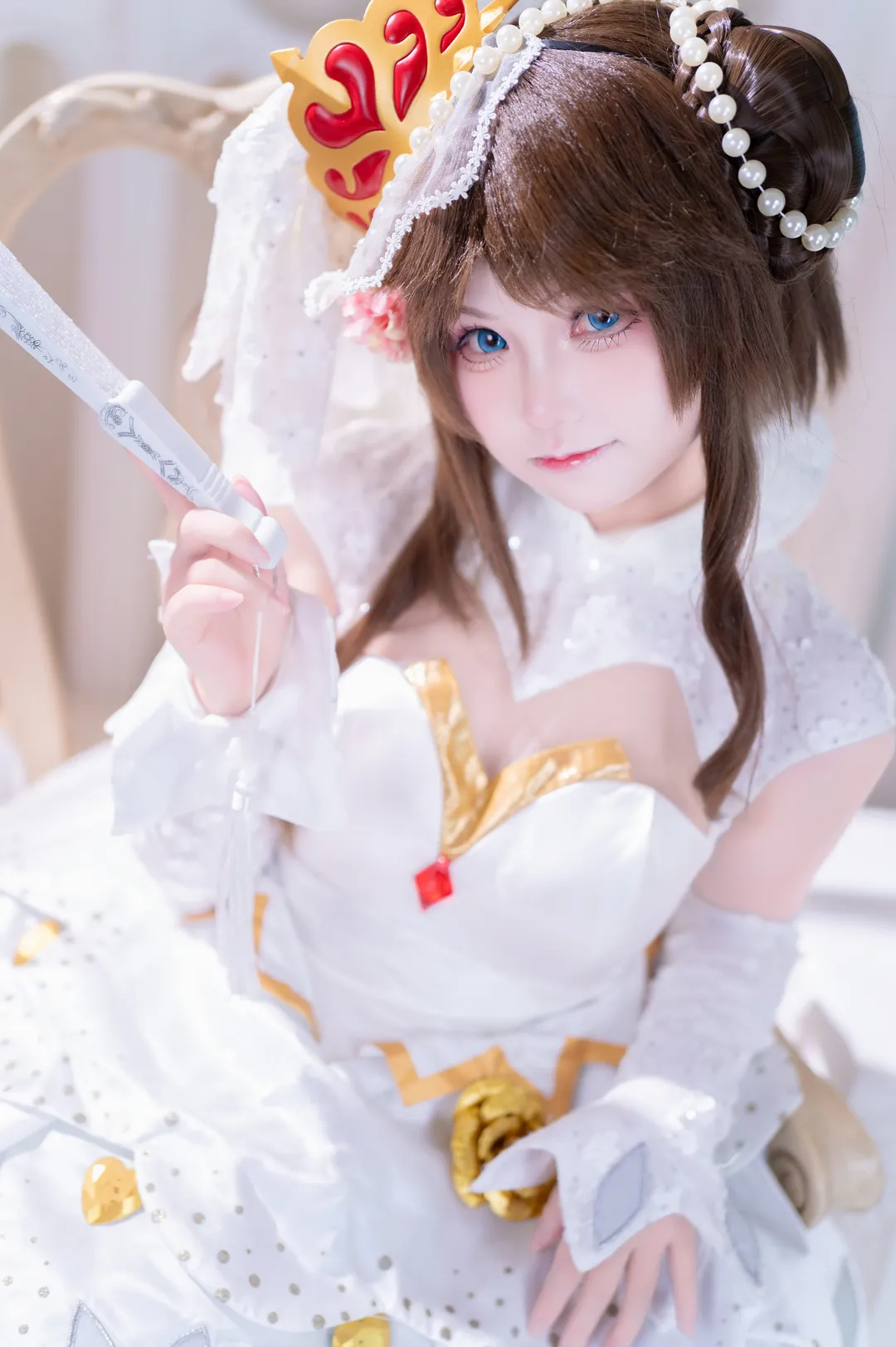 【小乔cos】王者荣耀纯白花嫁，恋爱与战斗都要一往无前 - 第 5 张