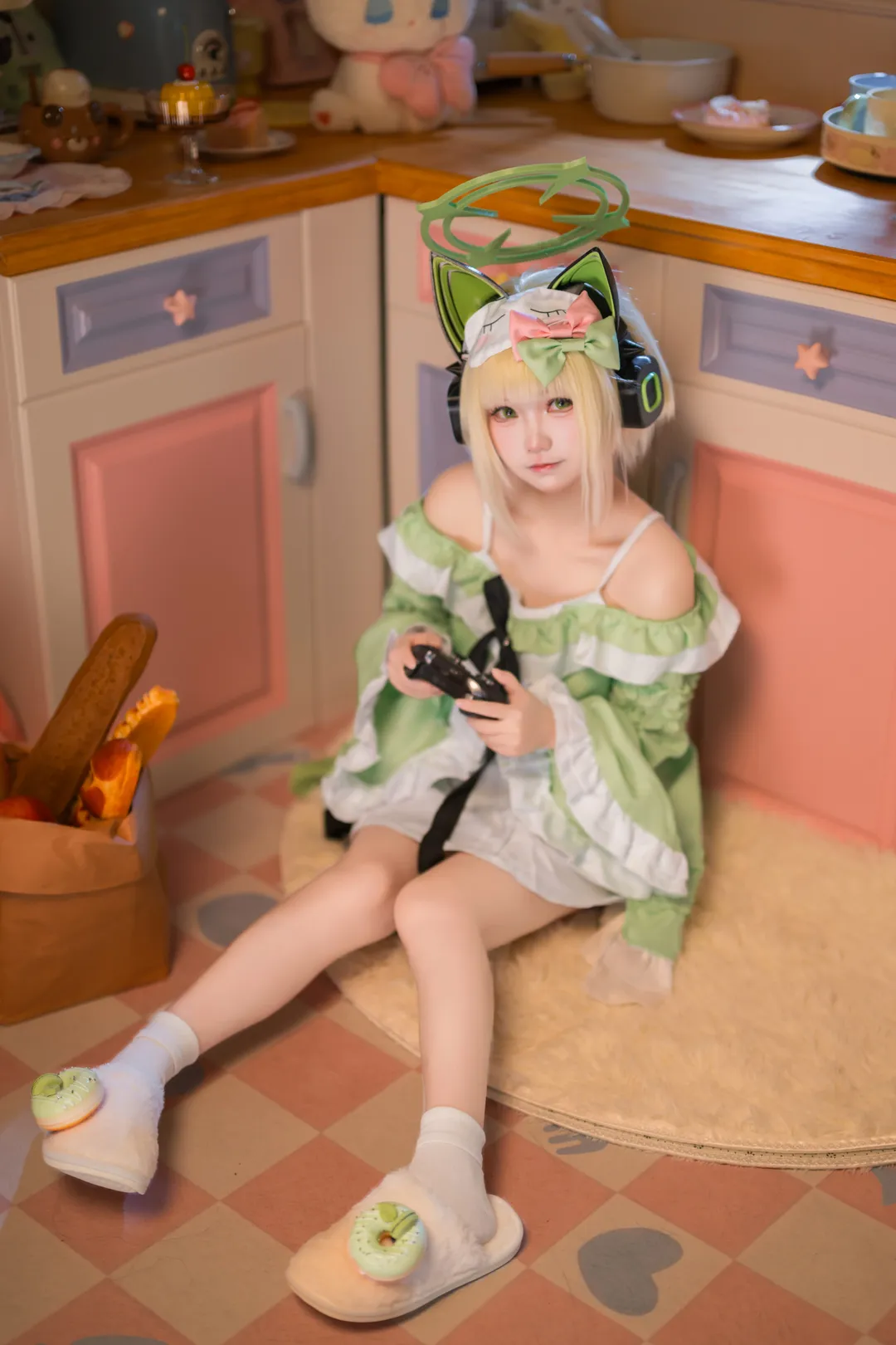 【才羽綠cos】蔚藍檔案遊戲開發部的電玩少女 - 第 2 張