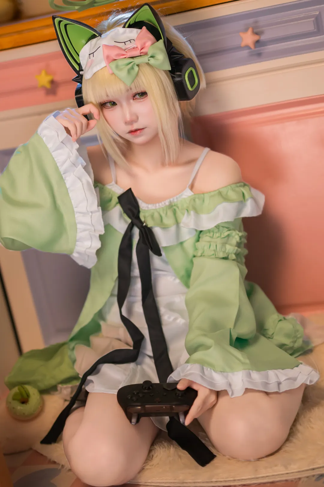 【才羽綠cos】蔚藍檔案遊戲開發部的電玩少女 - 第 4 張