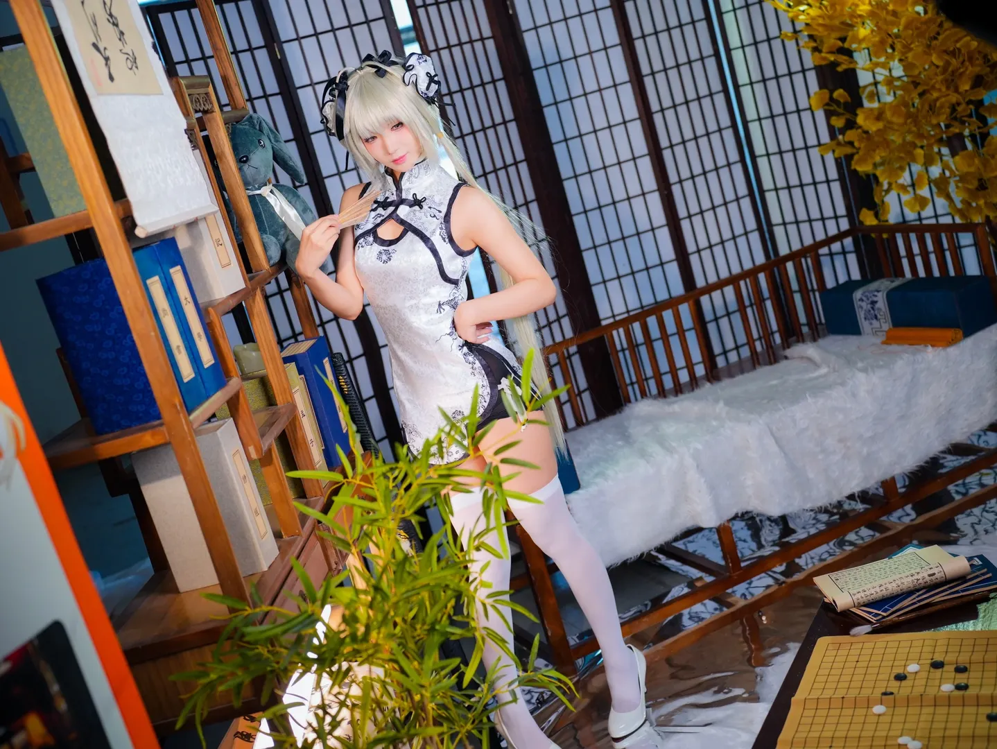 【穹妹cos】旗袍造型下的清冷感與意外舒適的白絲穿搭