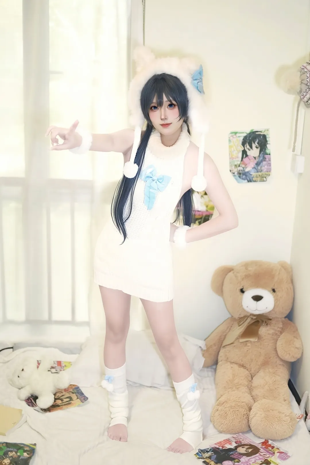 【龙华妃咲cos】蔚蓝档案的居家睡衣风拍摄记录 - 第 1 张