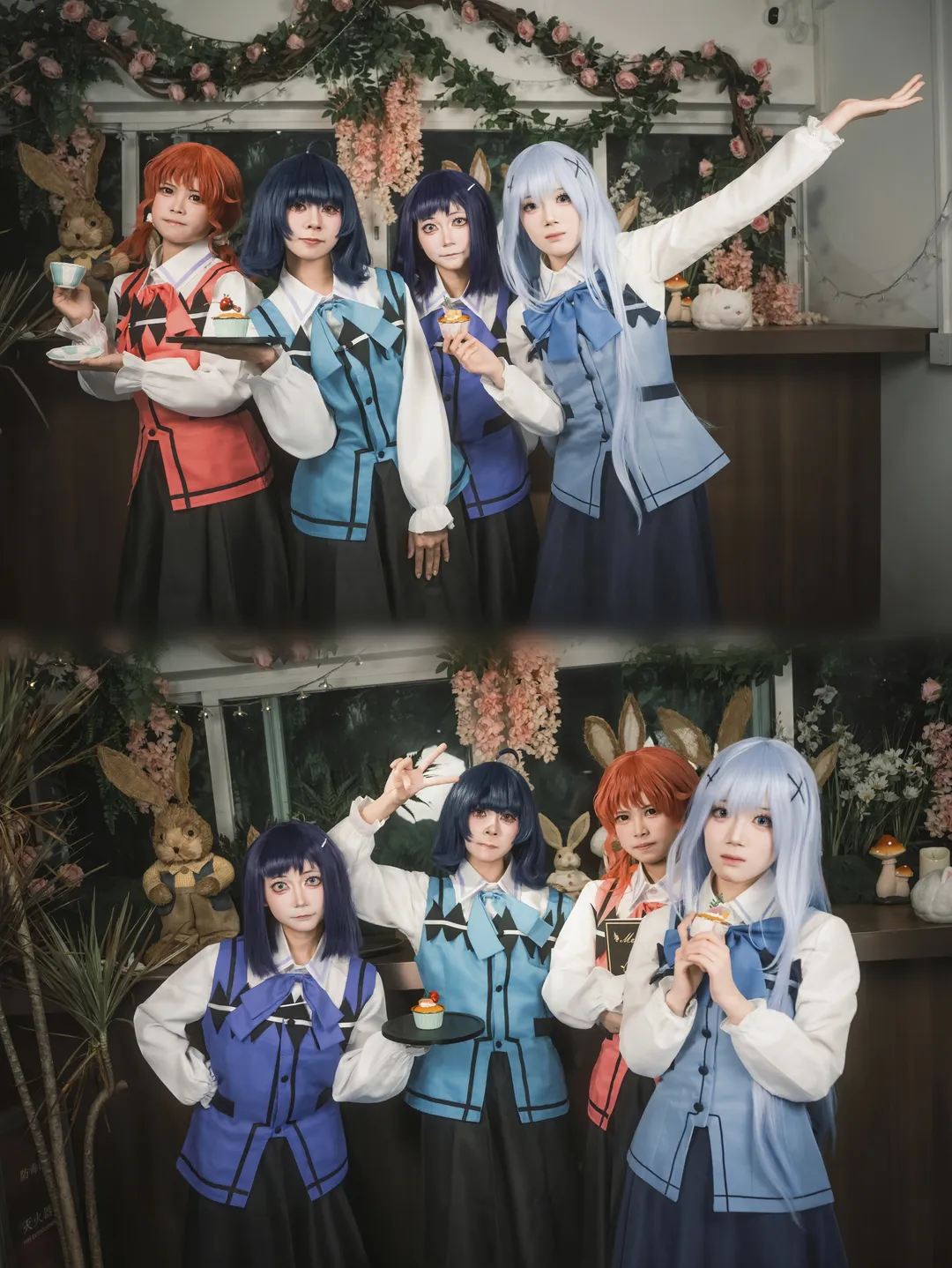 【点兔cos】智乃、麻耶、奈津惠与冬优的复古兔子茶会团片 - 第 2 张