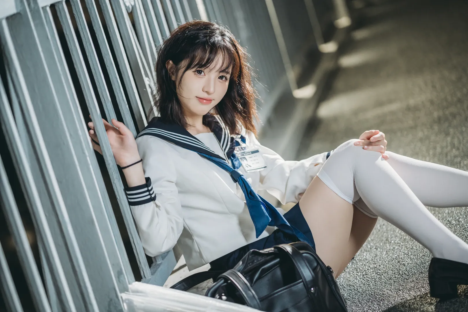 雨夜街头，这套JK制服与透明伞的夜景记录 - 第 11 张