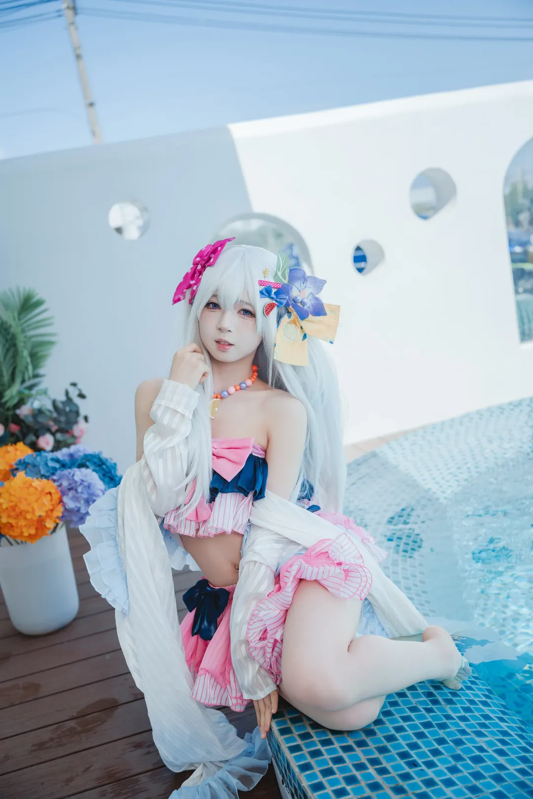 【水梓cos】碧蓝档案白洲梓的夏日泳池清凉记录 - 第 1 张
