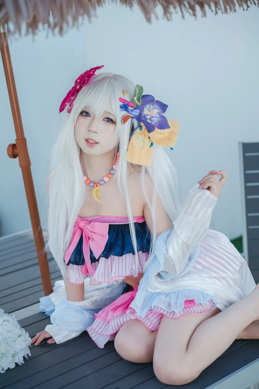 【白洲梓cos】碧蓝档案水着 夏日海滩边的小憩 - 第 12 张
