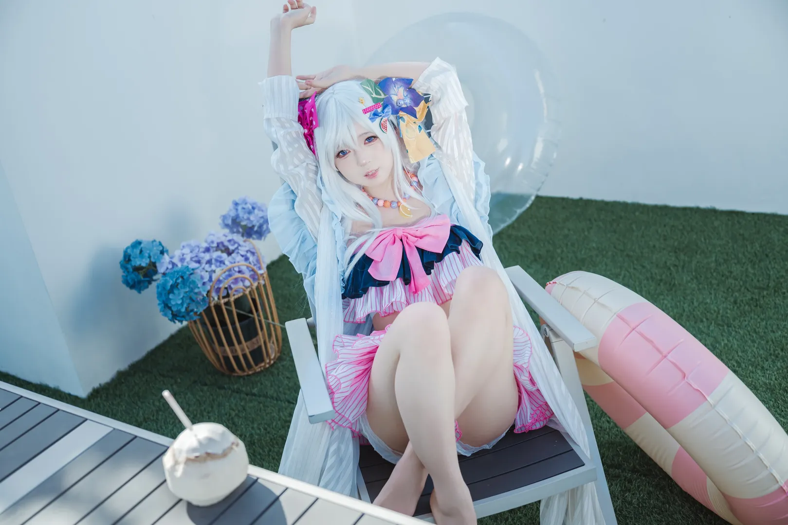 【白洲梓cos】碧蓝档案水着 夏日海滩边的小憩 - 第 2 张