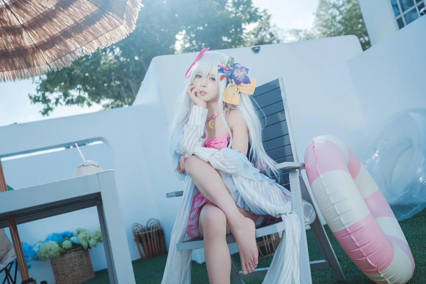 【白洲梓cos】碧蓝档案水着 夏日海滩边的小憩 - 第 4 张