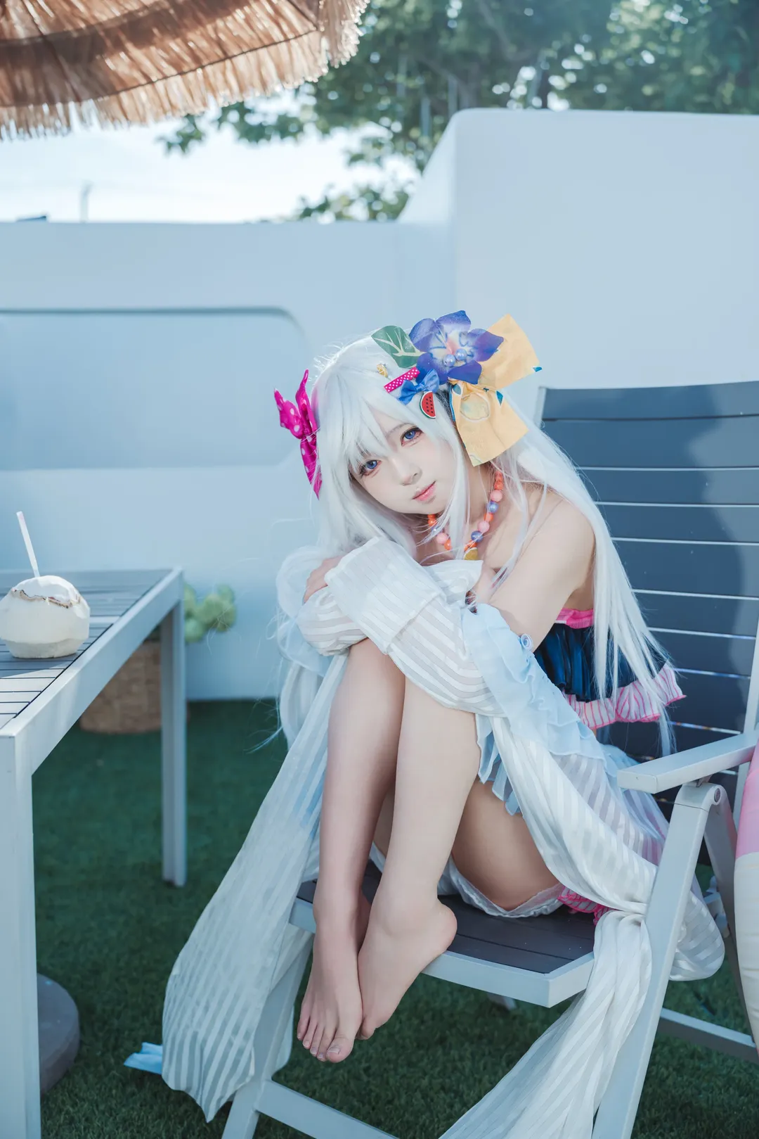 【白洲梓cos】碧蓝档案水着 夏日海滩边的小憩 - 第 5 张
