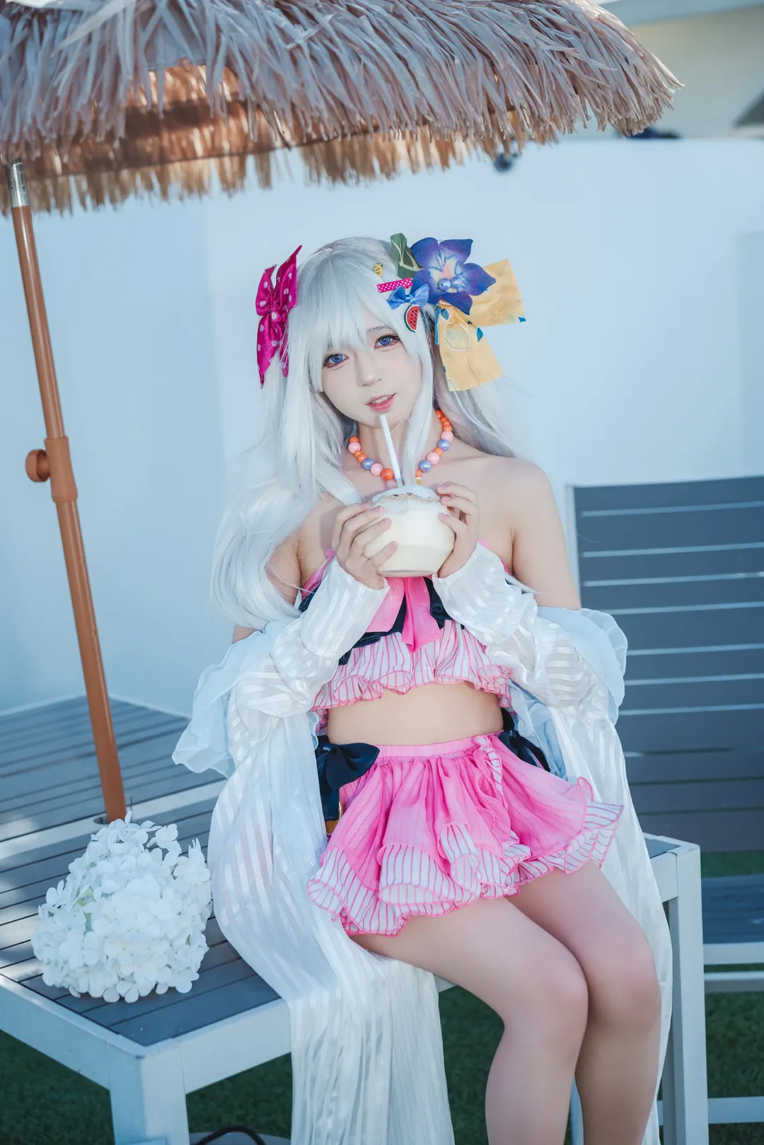 【白洲梓cos】碧蓝档案水着 夏日海滩边的小憩 - 第 7 张