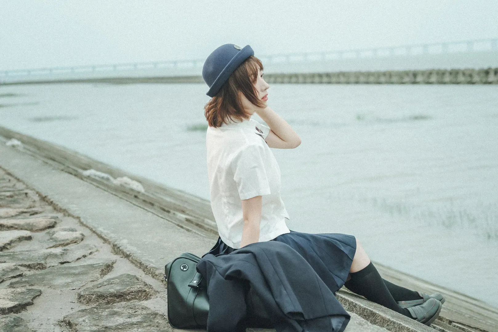 海风与JK制服，定格在海边的文艺时光 - 第 3 张