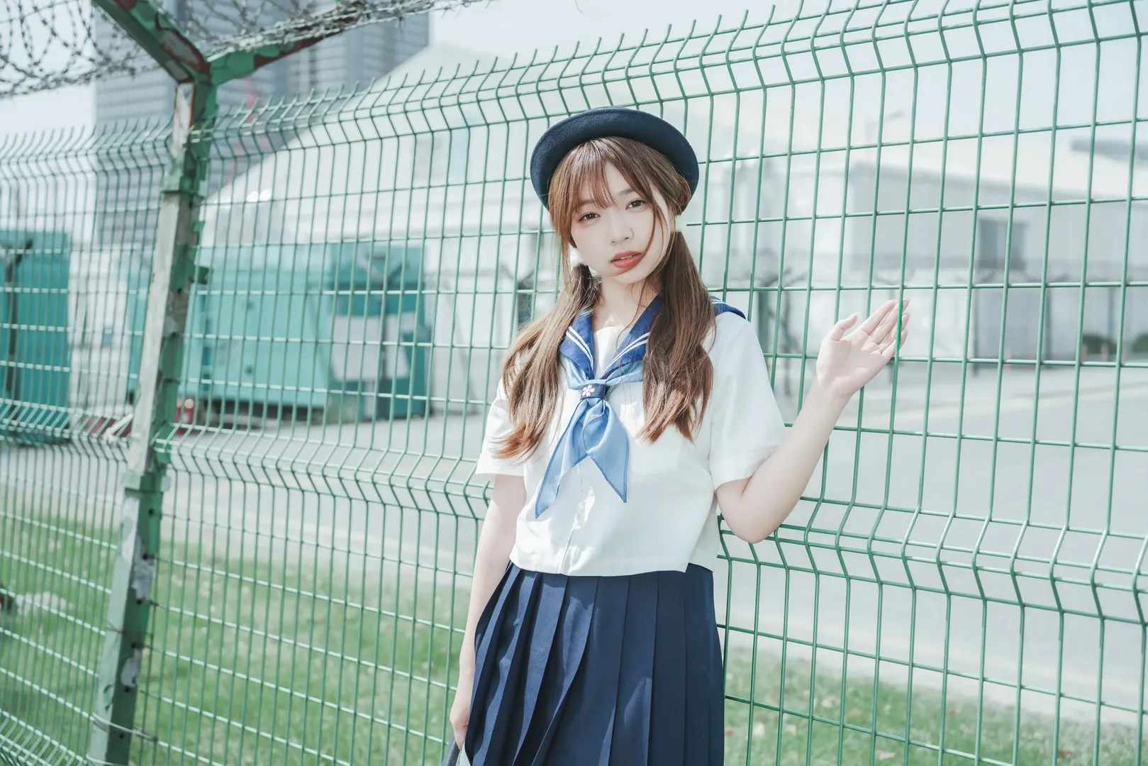 夏日草地JK制服写真 - 第 2 张