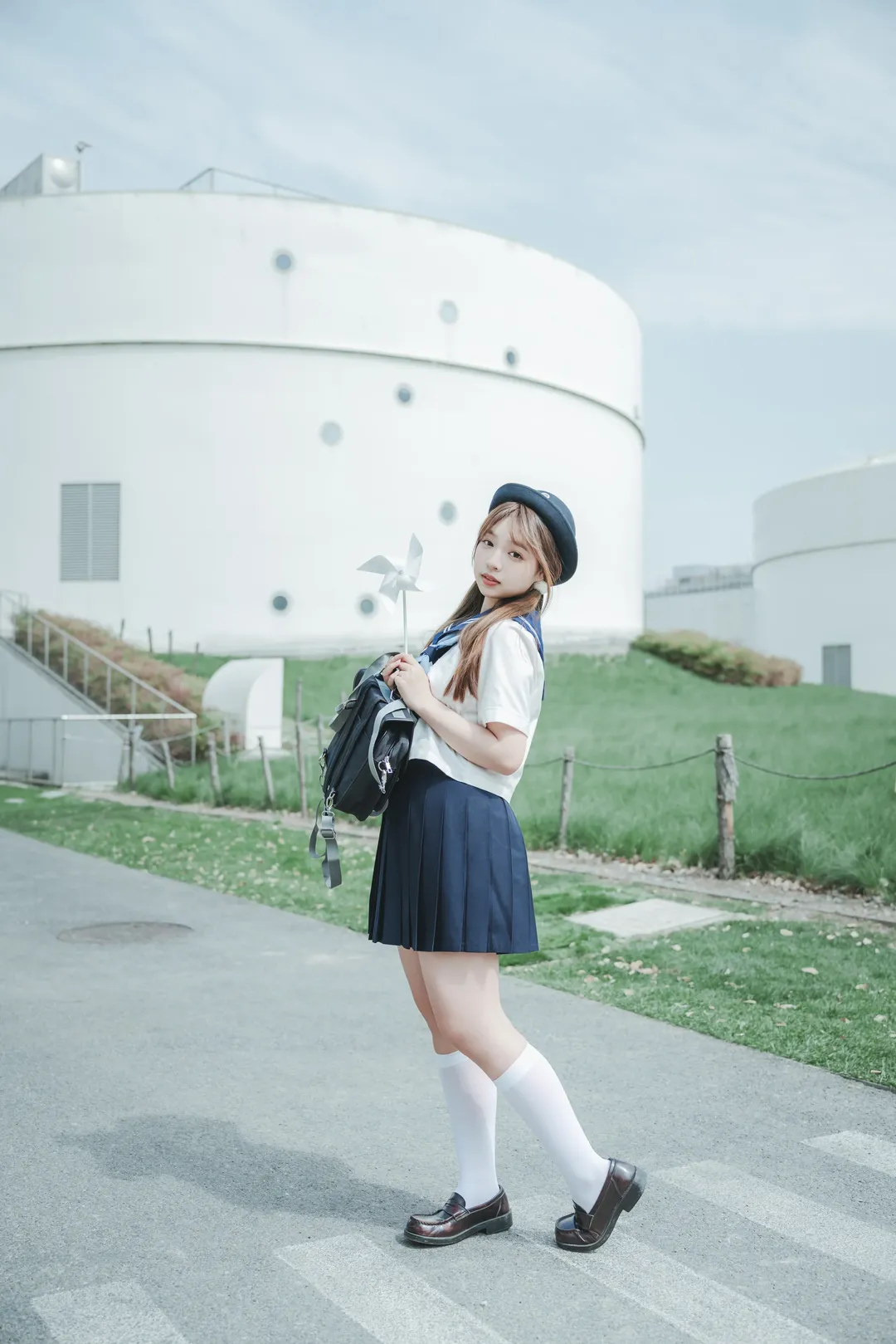 夏日草地JK制服写真 - 第 4 张