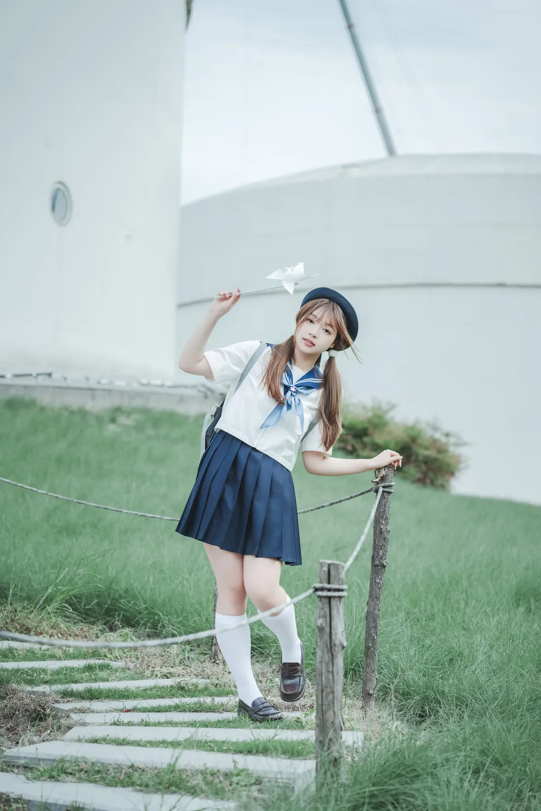夏日草地JK制服写真 - 第 6 张
