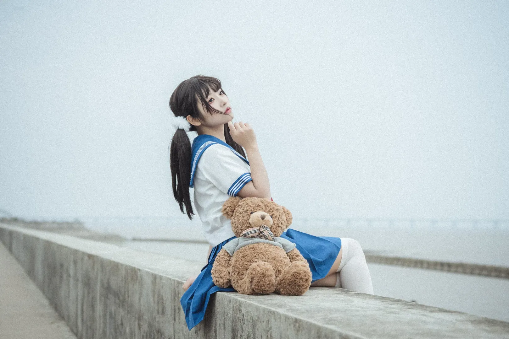 【点兔JK制服cos】水边的双马尾与泰迪熊 - 第 4 张