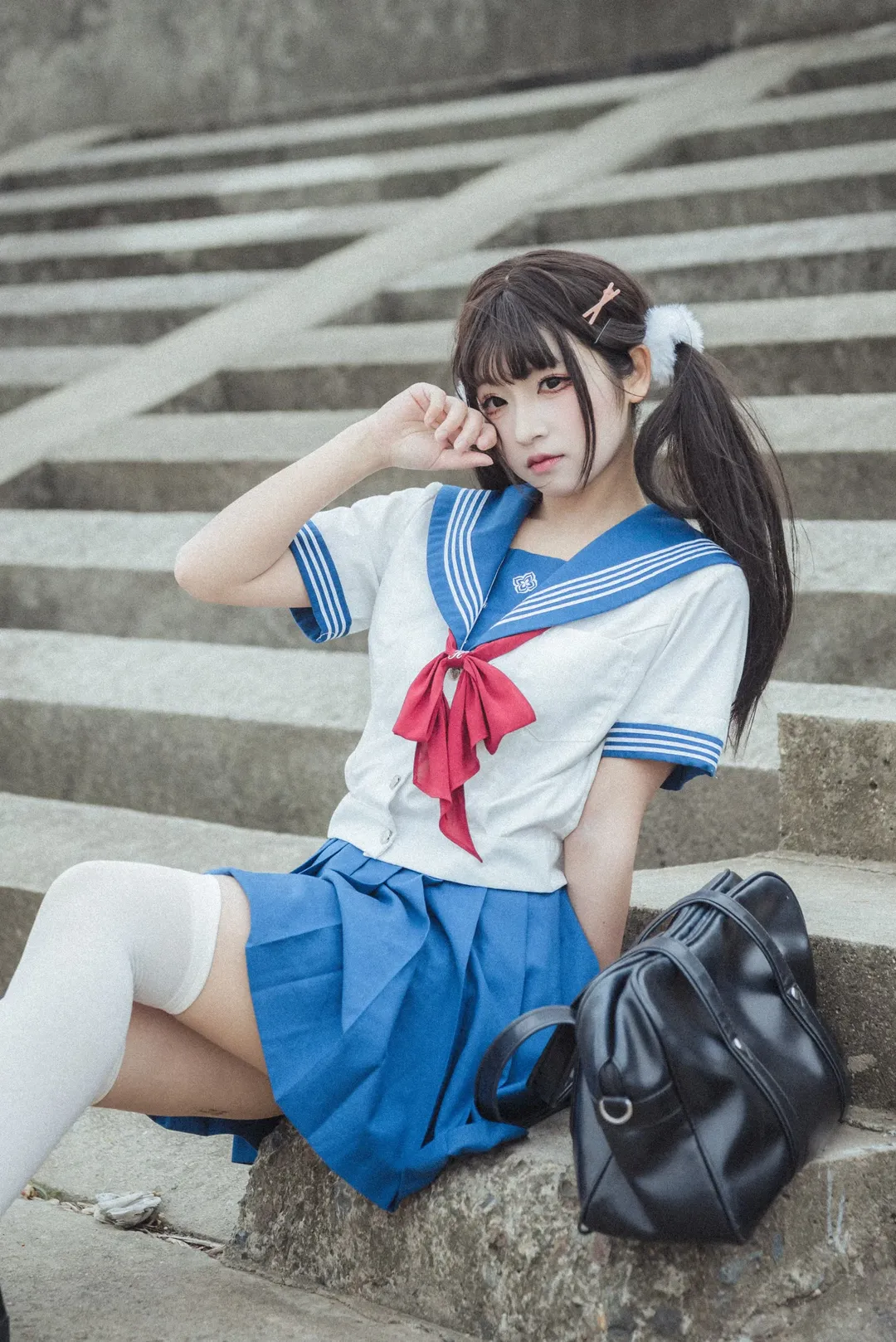 【点兔JK制服cos】水边的双马尾与泰迪熊 - 第 7 张