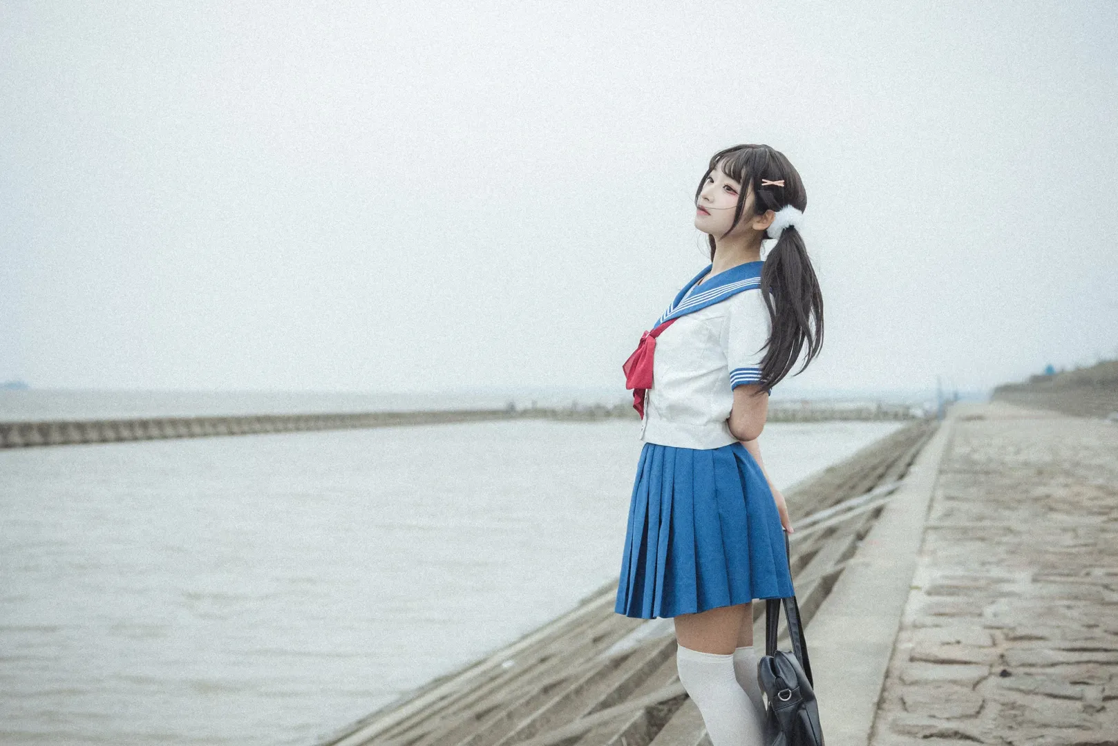 【点兔JK制服cos】水边的双马尾与泰迪熊 - 第 8 张