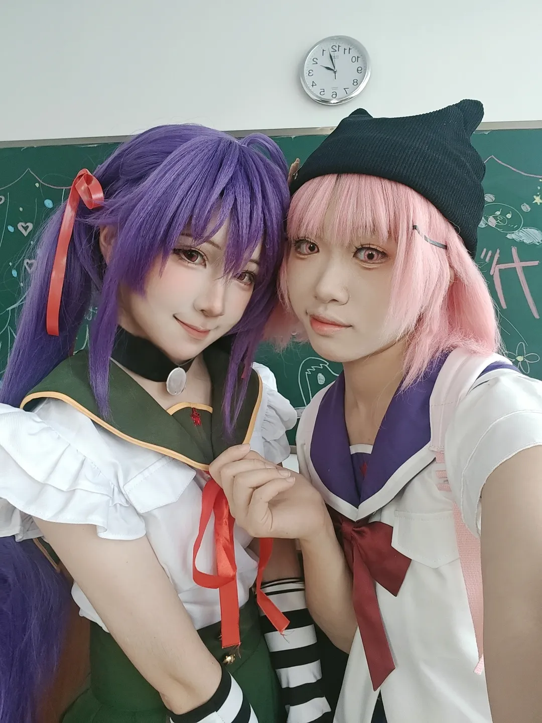 【丈枪由纪cos】学园孤岛日常，与惠飞须泽胡桃的教室时光 - 第 4 张