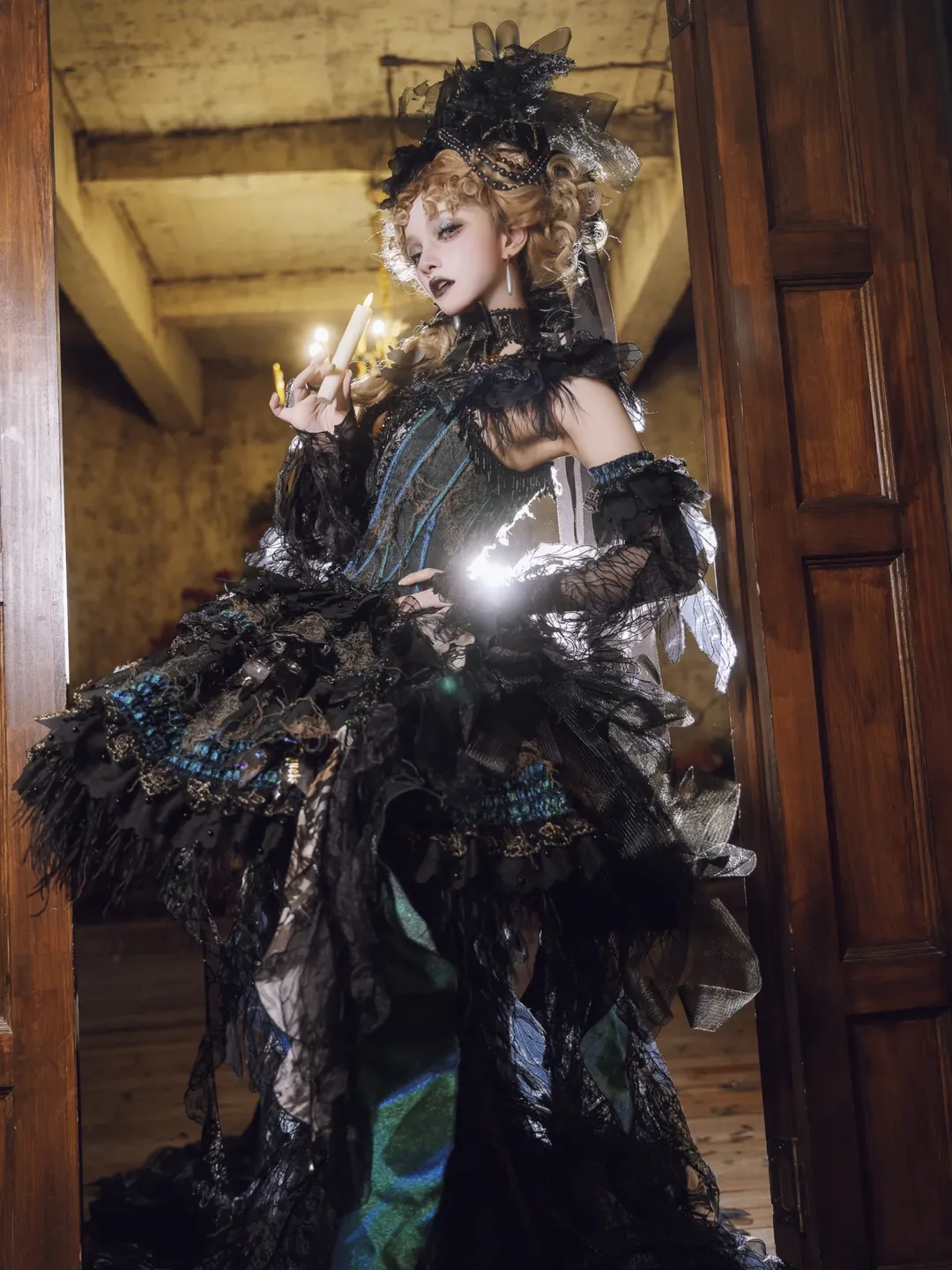 苔骨冥蝶哥特Lolita，冷光下的古典玩偶安东尼蛋糕 - 第 1 张