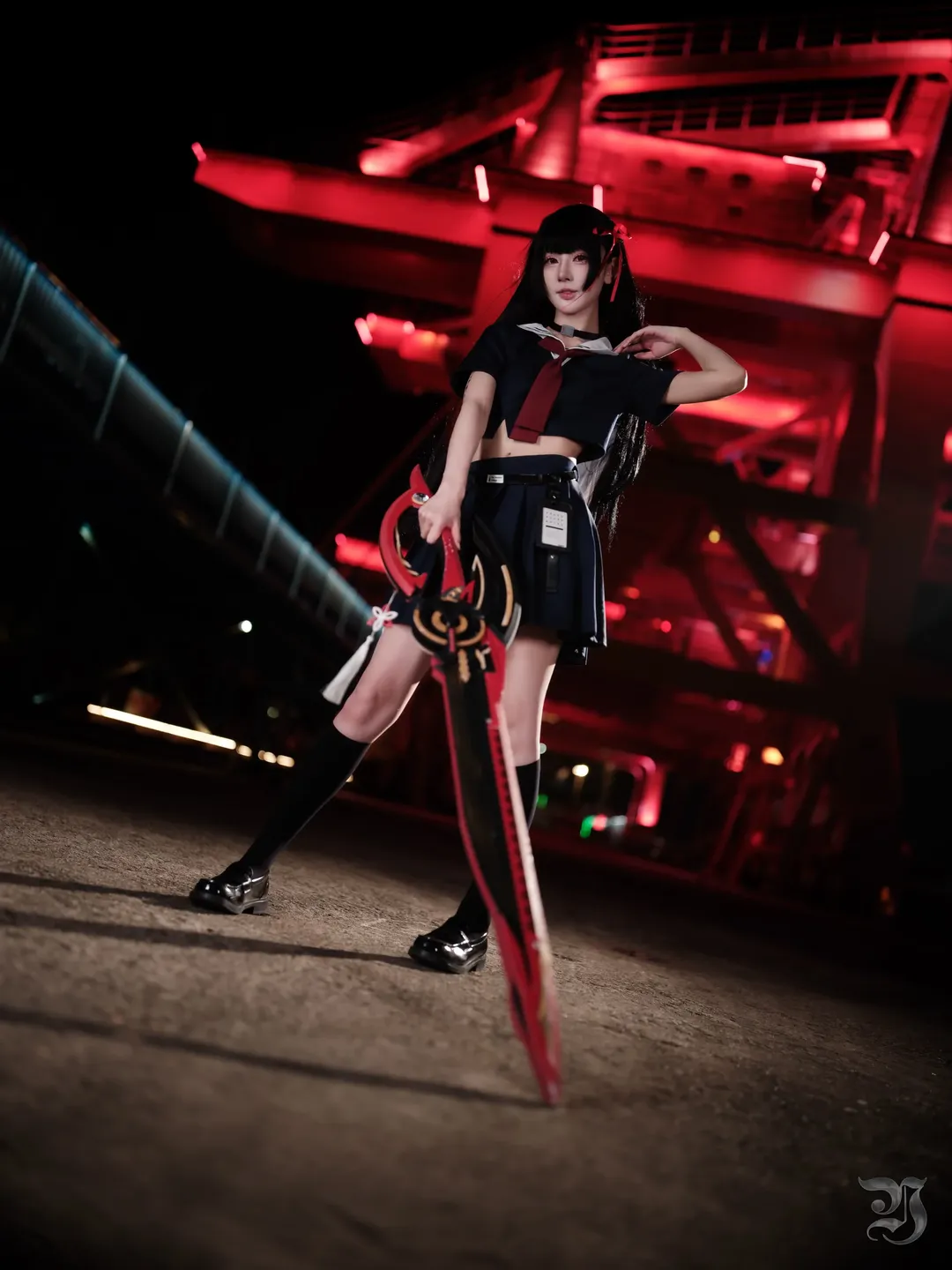 【Chisa コスプレ】鳴潮 千咲 夜のインダストリアルスタイルの写真の記録 - 5 枚目