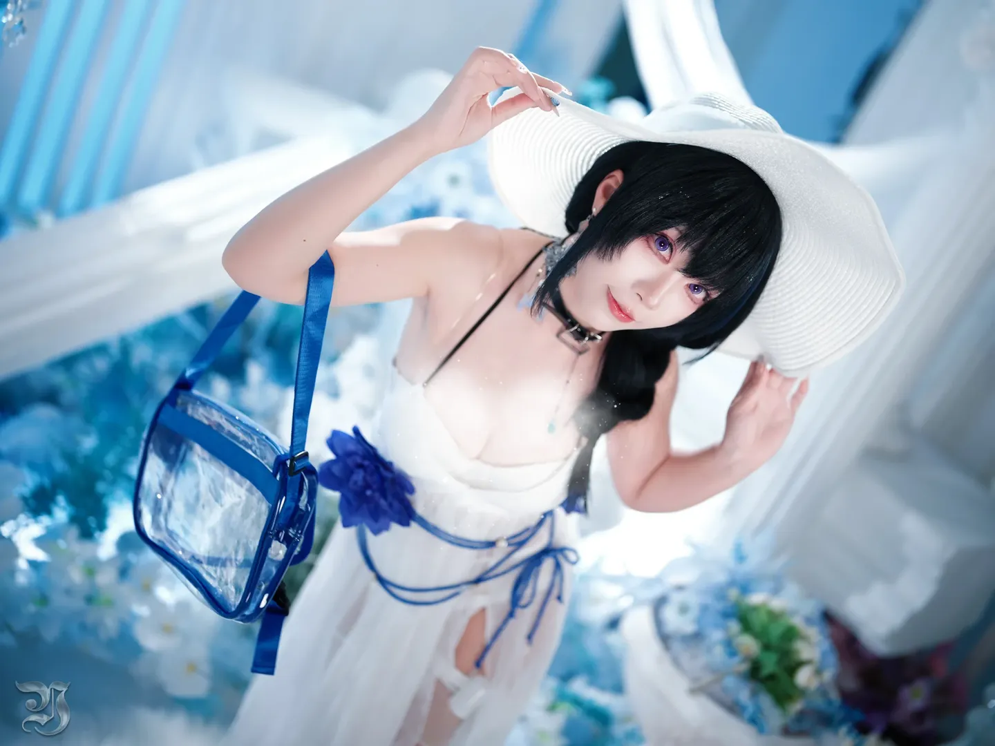 【梅里cos】勝利女神藍白花海中的清冷夢幻 - 第 13 張
