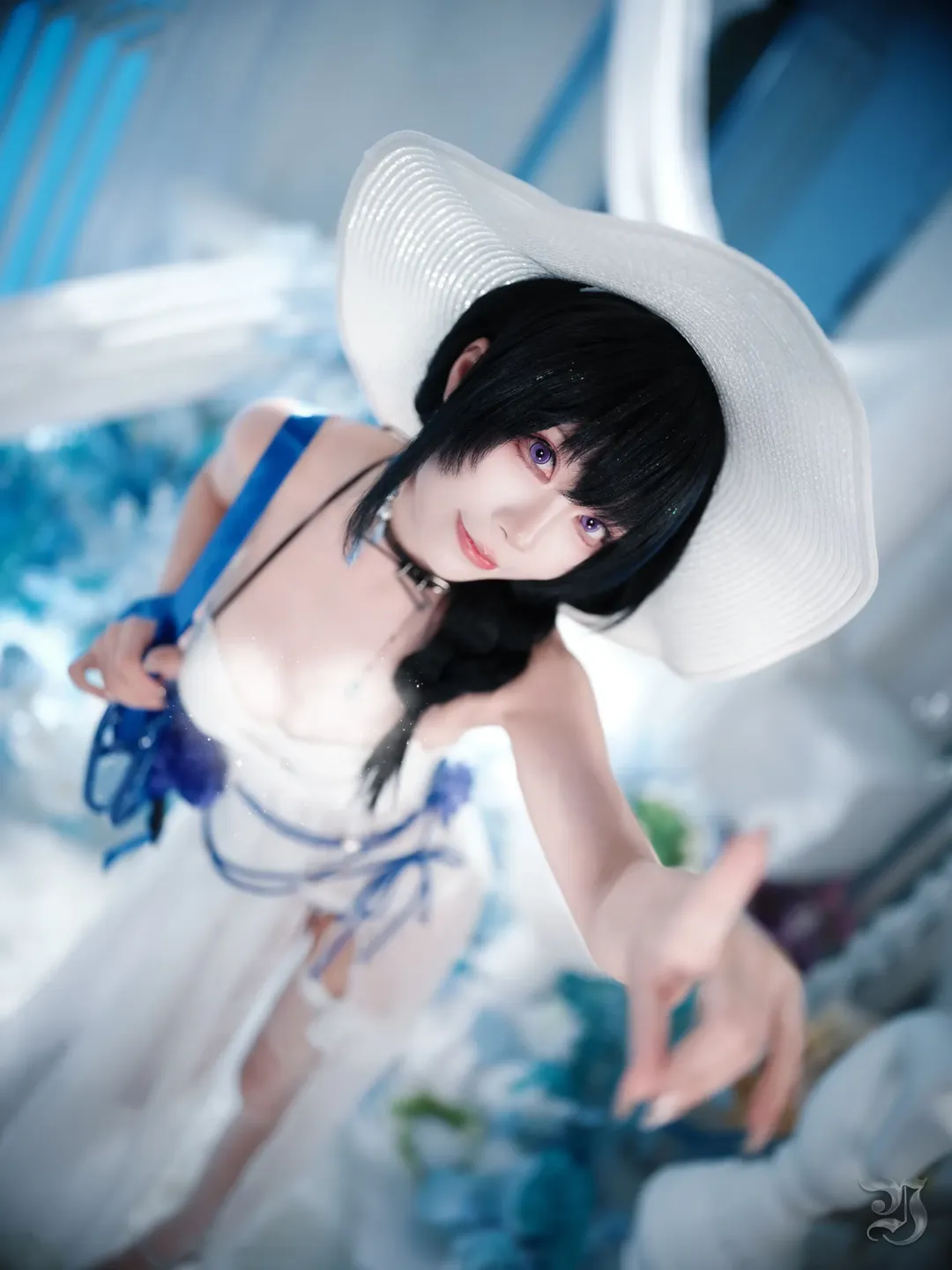 【梅里cos】勝利女神藍白花海中的清冷夢幻 - 第 14 張