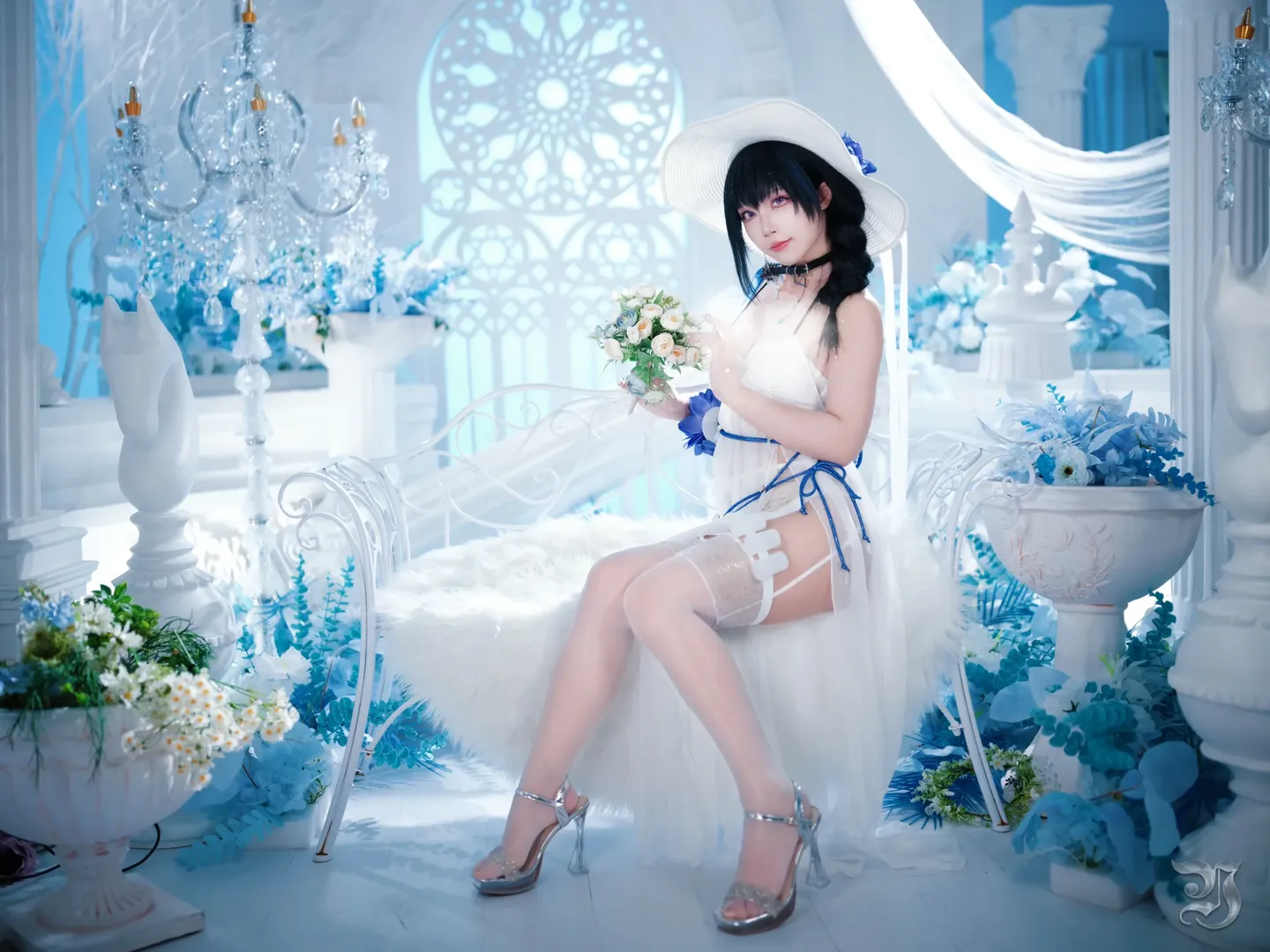 【梅里cos】勝利女神藍白花海中的清冷夢幻 - 第 5 張